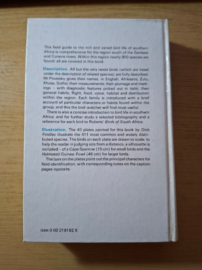 A Field Guide to the Birds of Southern Africa - Hardcover O.P.M. Prozesky
