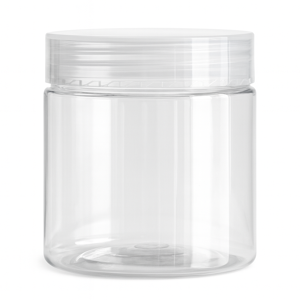 Clear PET Jar With Lid & Shive Complete