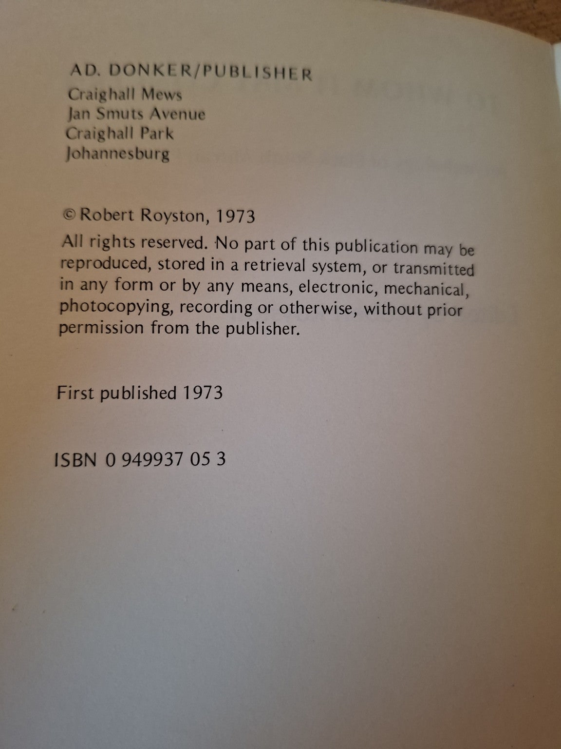To Whom It May Concern – An Anthology of Black South African Poetry (1973)