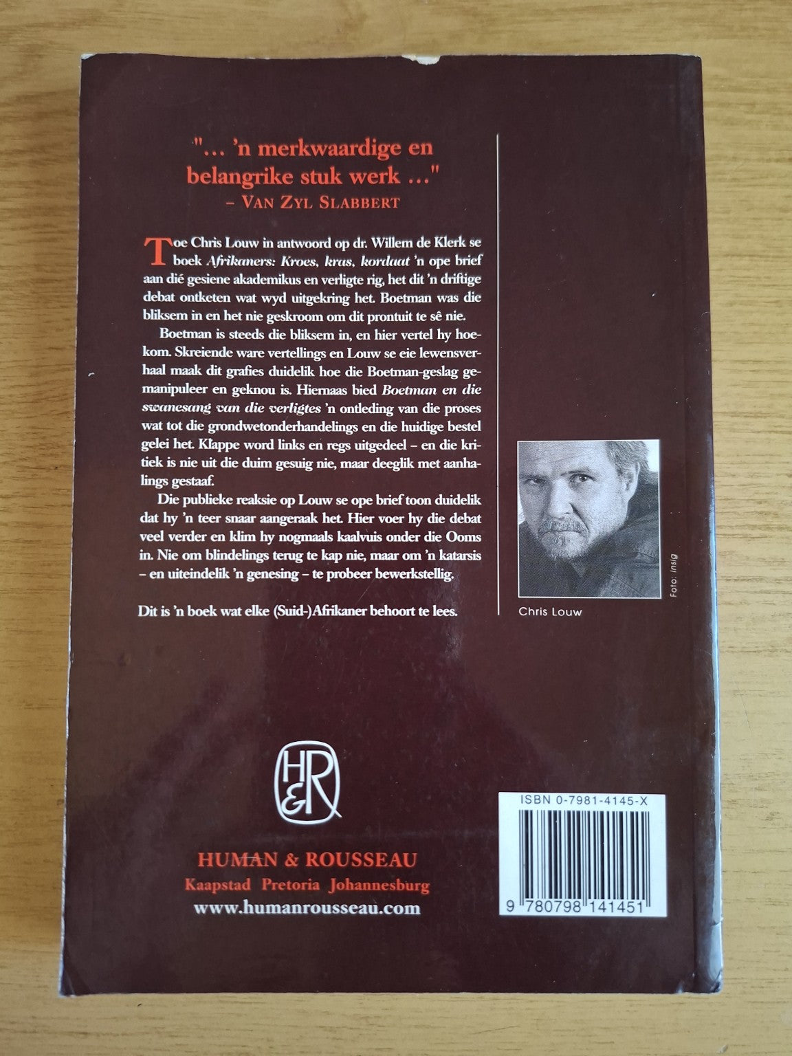 Boetman en die swanesang van die verligtes by Chris Louw – Second Hand