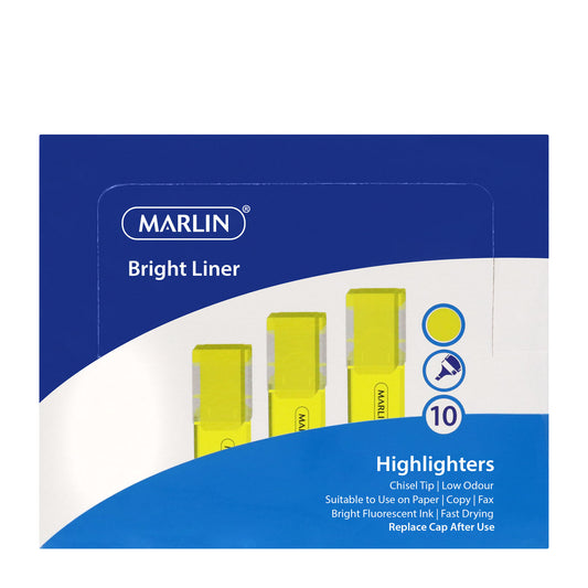 Marlin Bright Liners Highlighter Single Yellow (029G)