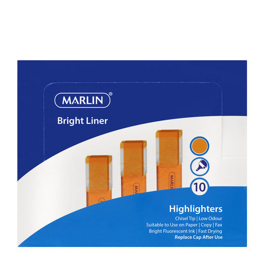 Marlin Bright Liners Highlighter Single Orange (029H)