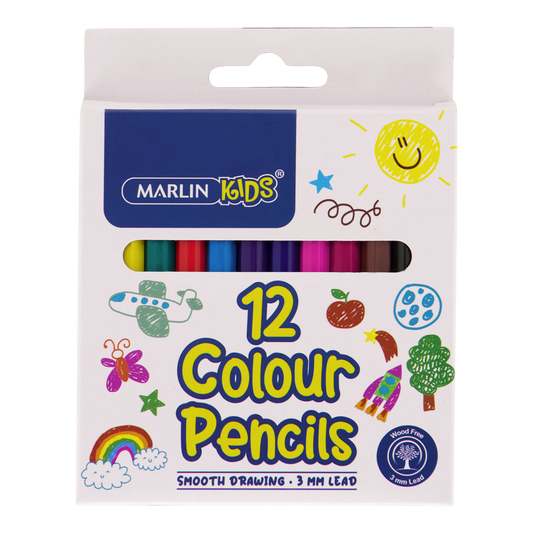 Marlin Kids colour pencils 12's short  (036L)