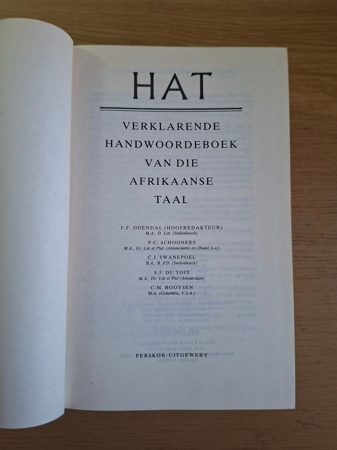 HAT – Verklarende Handwoordeboek Perskor – Second Hand