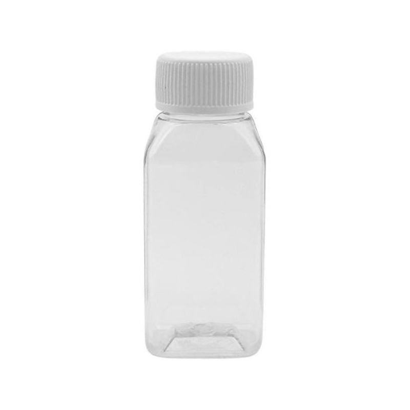 100ml Rectangular Clear Plastic Bottle With White Lid