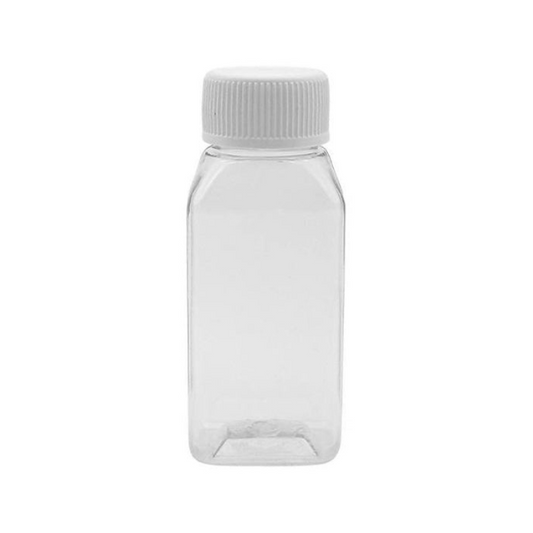 100ml Rectangular Clear Plastic Bottle With White Lid