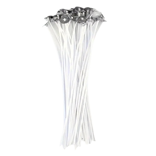 10pcs Pre-Waxed Candle Wicks with Holders – DIY Candle Making Supplies