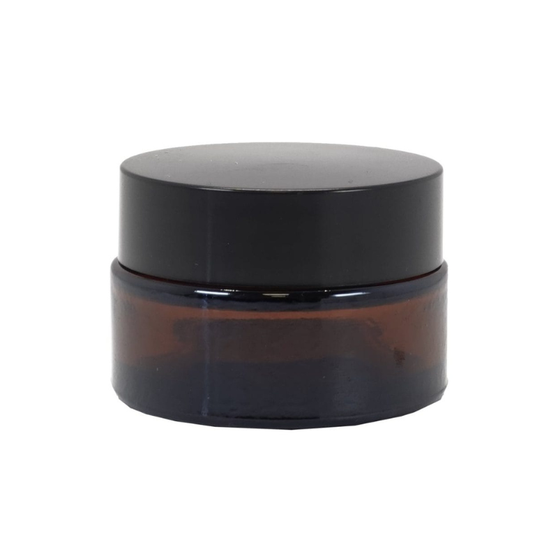 Amber Glass Cosmetic Jar With Shive