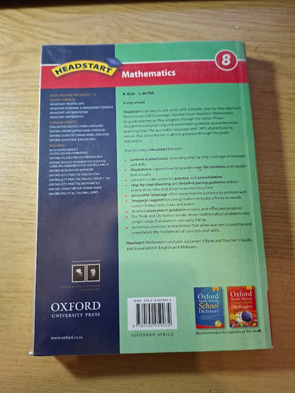 Oxford Headstart Maths Gr8 LB (CAPS) (Second Hand) ISBN/SKU: 9780199059034 (SH)