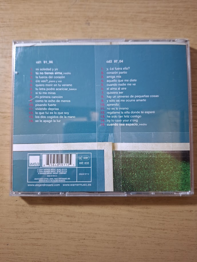 Alejandro Sanz – Grandes Éxitos 91_04 (2004) — Second-Hand 2-CD Set
