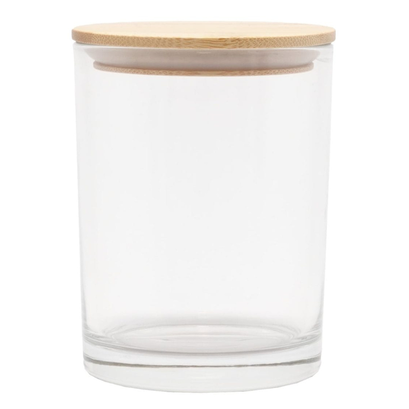 Product image of Clear Glass Candle Jar & Bamboo Lid
