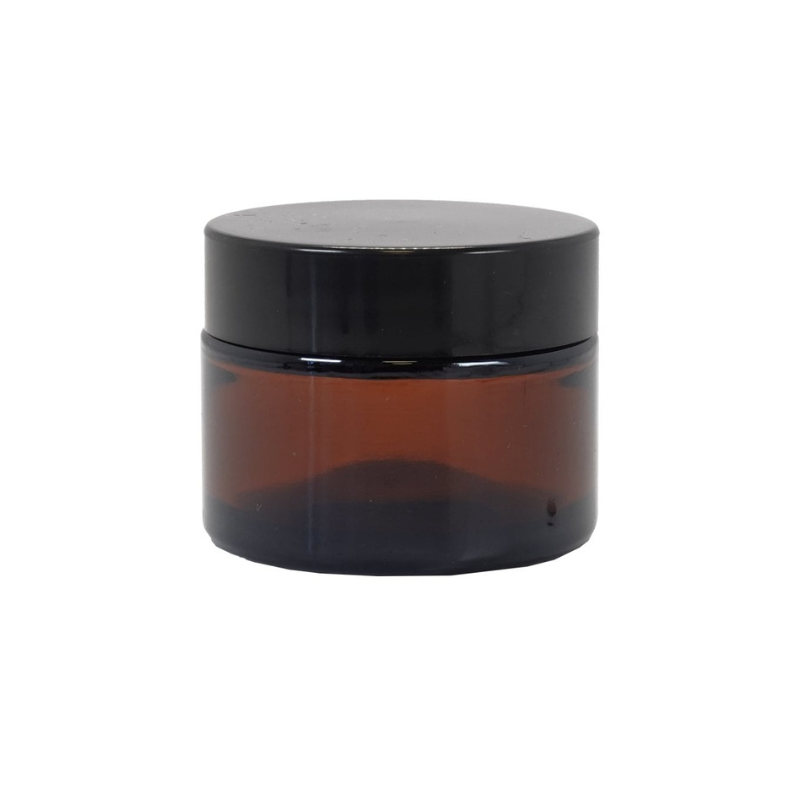 Amber Glass Cosmetic Jar With Shive