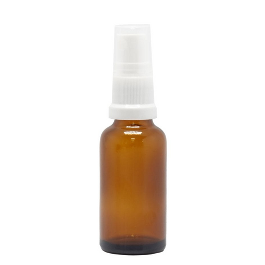 Product image of Amber Glass Aromatherapy Bottle 18mm Neck With White Atomiser/Mist Spray Cap (18mm Neck)