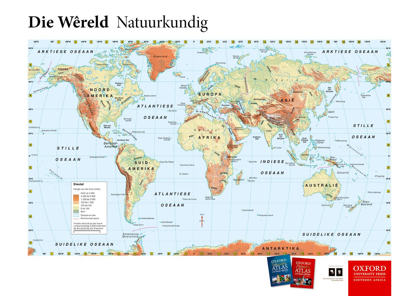 Oxford Reader Wall Map: Wereld Fisies ISBN/SKU: 9780190407117