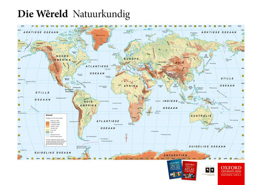 Oxford Reader Wall Map: Wereld Fisies ISBN/SKU: 9780190407117