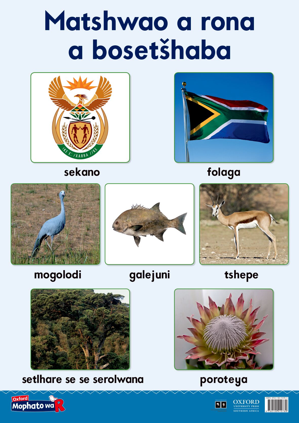 Oxford Gr R Poster 11 (Setswana) ISBN/SKU: 9780190410780