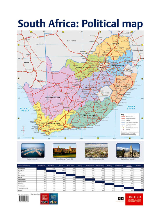 Poster Pack: Tourism: Poster 4 South Africa Political map ISBN/SKU: 9780190439057