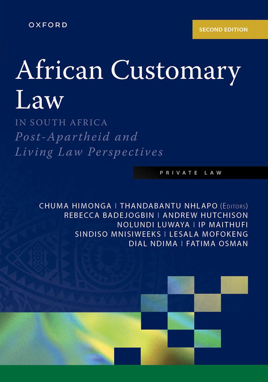 Afrikaansican Customary Law in SA 2e ISBN/SKU: 9780190748487