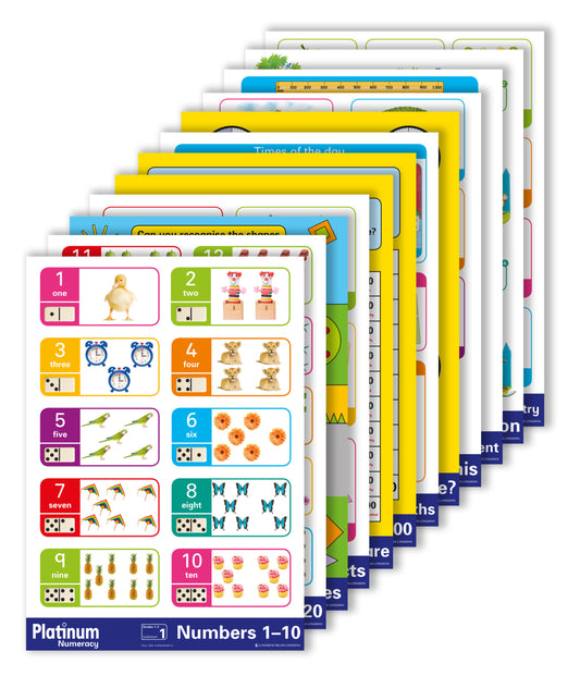 Platinum Mathematics Grade 1-3 Wallcharts (Set of 12) ISBN/SKU: 9780636080812