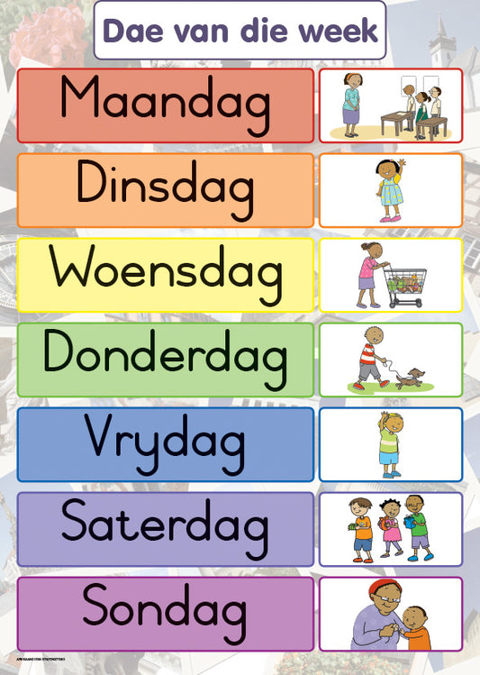 Chart: Shuters Hand In Hand Gr R Afrik: Dae Van Die Week A2