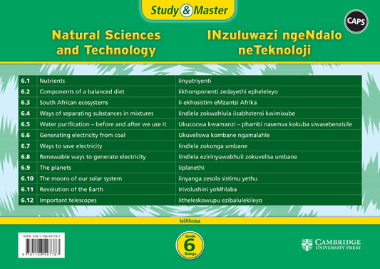 Study & Master INzululwazi ngeNdalo neTeknoloji Ibanga 6 (poster pack - 12 posters in carry case) ISBN/SKU:9781108497787