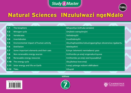 Study & Master INzululwazi ngeNdalo Ibanga 7 (poster pack - 12 posters in carry case) ISBN/SKU:9781108700542