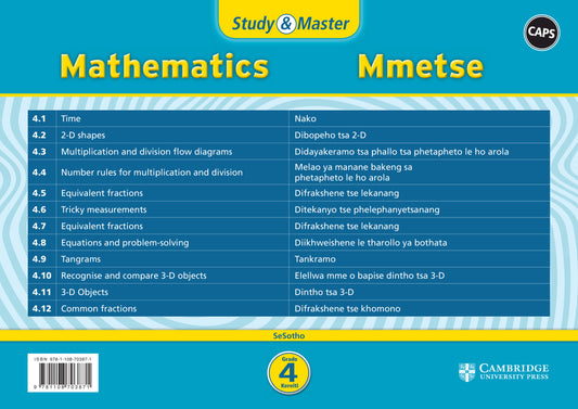 Study & Master Mmetse Kereiti 4 (poster pack - 12 posters in carry case) ISBN/SKU:9781108703871