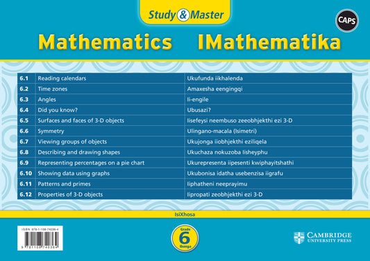 Study & Master IMathematika Ibanga 6 (poster pack - 12 posters in carry case) ISBN/SKU:9781108740364