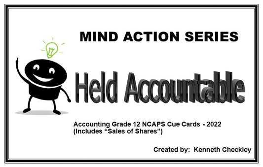 Mind Action Series Accounting CUE CARDS - Revised (2022) GR 12 Printed ISBN/SKU: 9781776118434 (ACC 109)