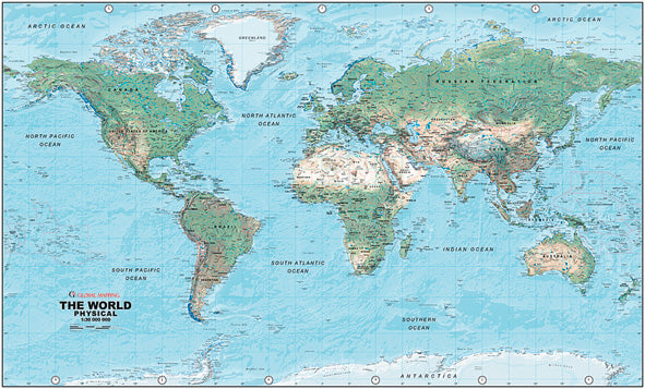 Chart: Maps: World Map Physical Deluxe A1++