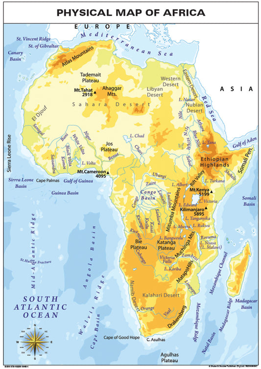 Chart: Physical Map Of Africa A1