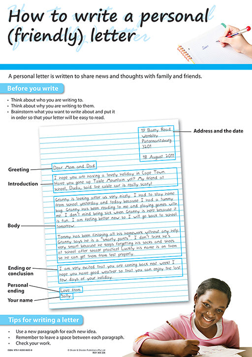 Chart: How To Write A Personal Letter (English) A2 (Flat)