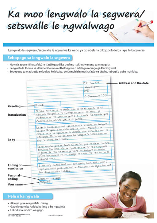 Chart: How To Write A Personal Letter (Sepedi) A2 (Flat)