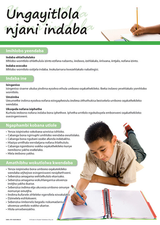 Chart: How To Write An Essay (Ndebele) A2