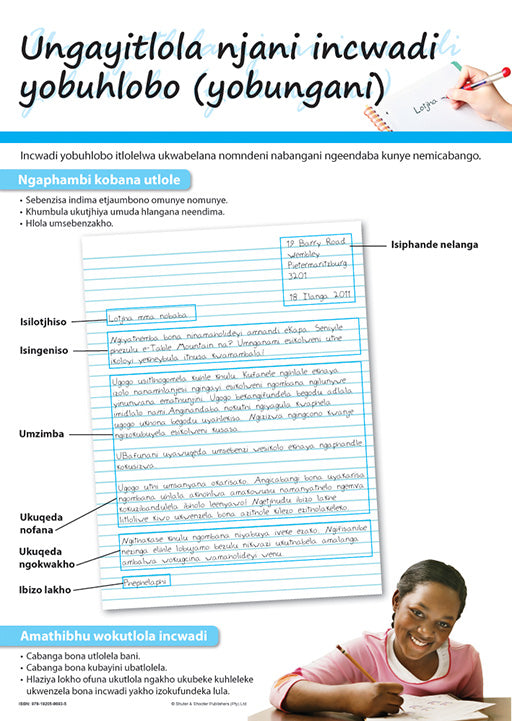 Chart: How To Write A Personal Letter (Ndebele) A2