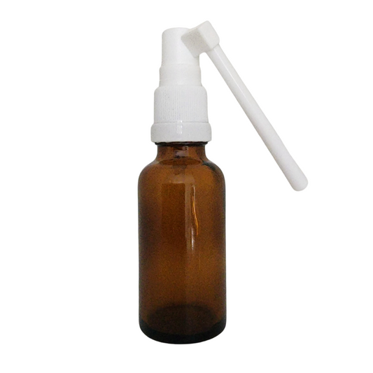 Amber Glass Aromatherapy Bottle 18mm Neck With Throat Sprayer