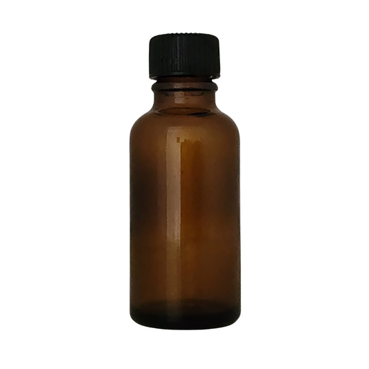 Amber Glass Aromatherapy Bottle 18mm Neck With Black Screw Cap