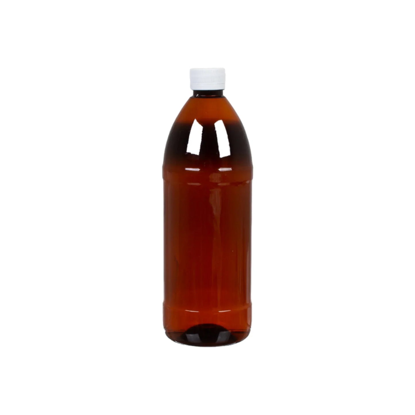 350ml Amber PET Bottle With White Screw 28mm Cap