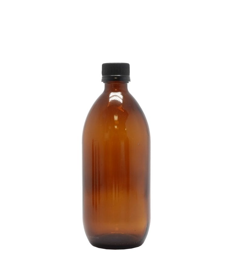 Product image of Amber Glass Generic Bottle With Tamper Proof Cap Black (28mm Neck)