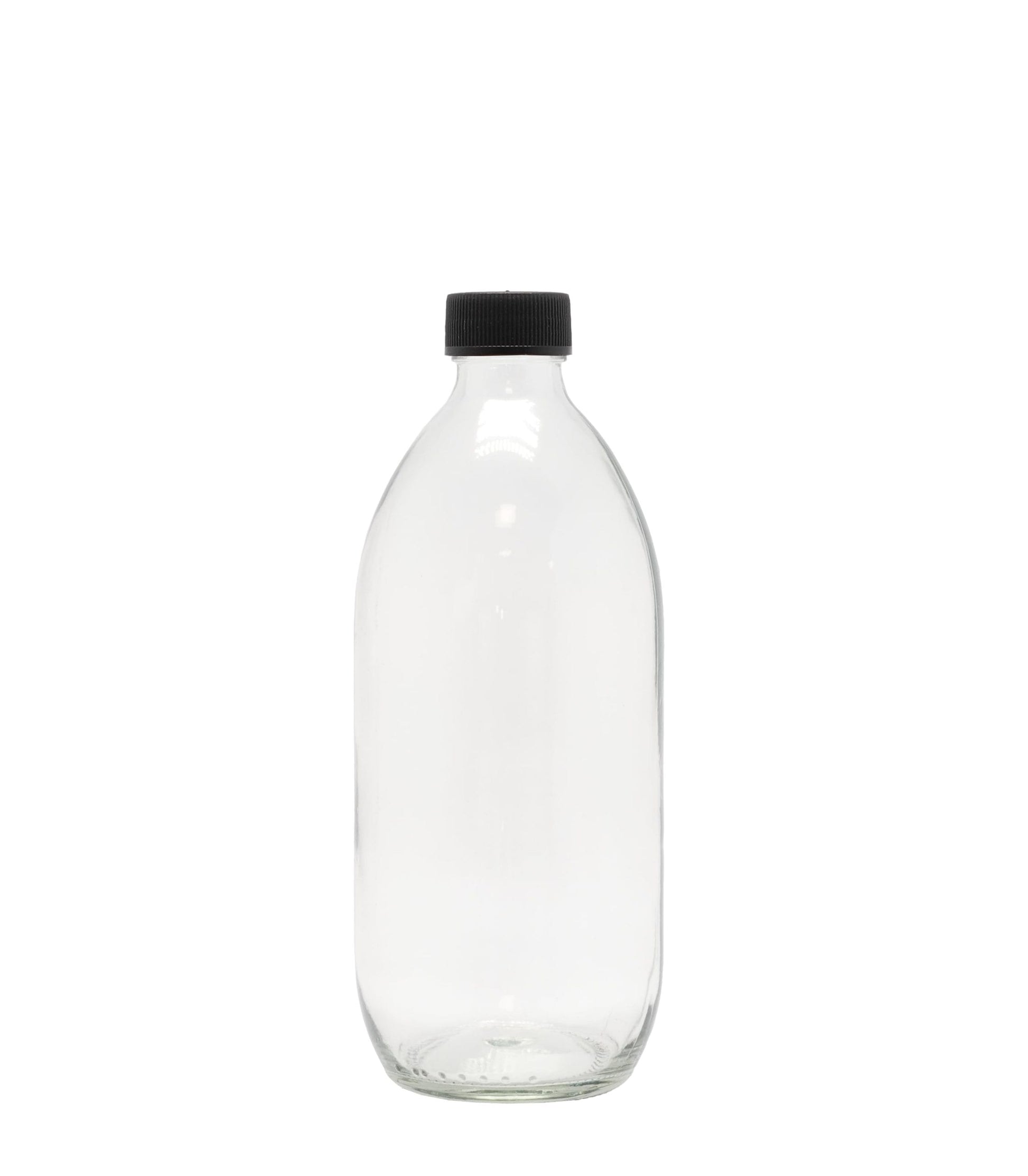 Product image of Clear Glass Generic Bottle With Screw Cap Black (28mm DIN Neck)