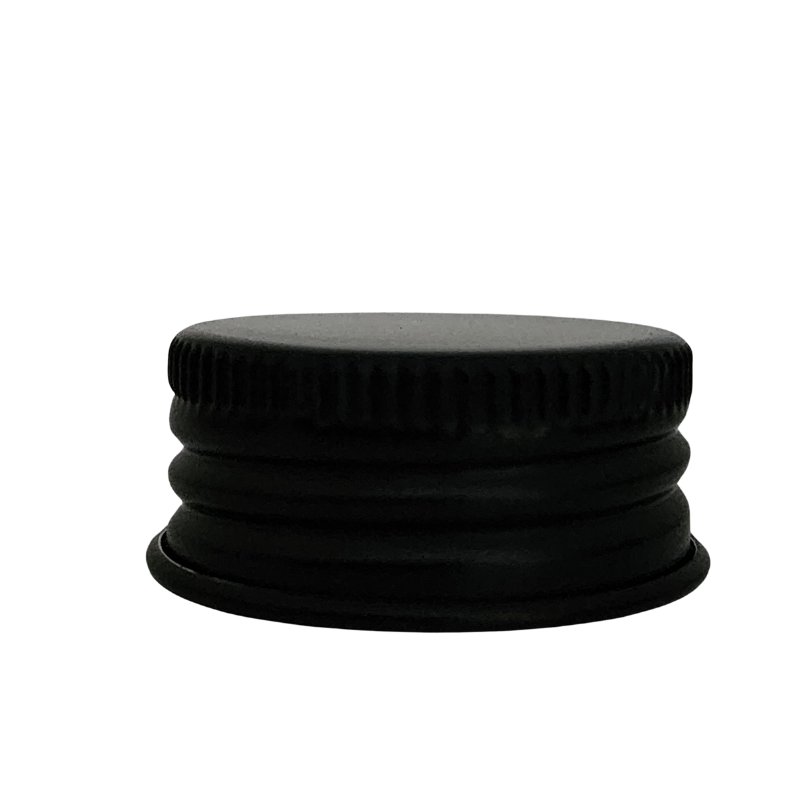 Aluminium Screw Cap Shiny Black 28mm Neck