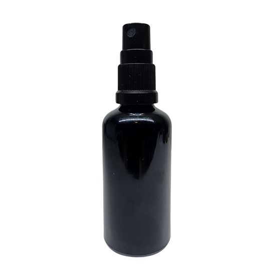 Black Glass Aromatherapy Bottle 18mm Neck Black Atomiser/Mist Spray Cap (18mm Neck)