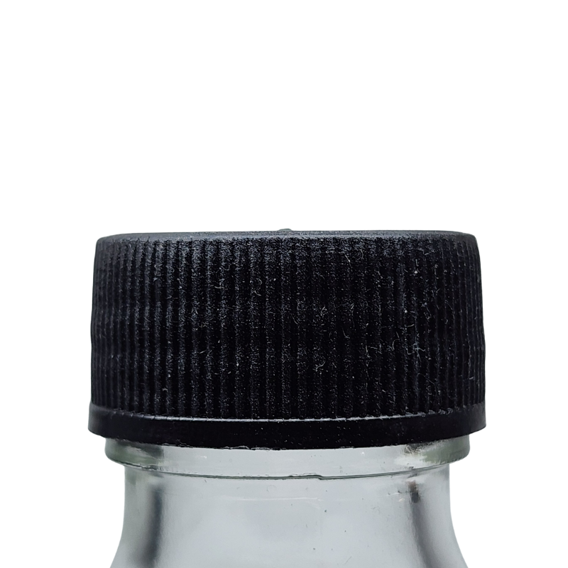 Screw Cap Black For Glass Bottles With Liner 28mm Neck