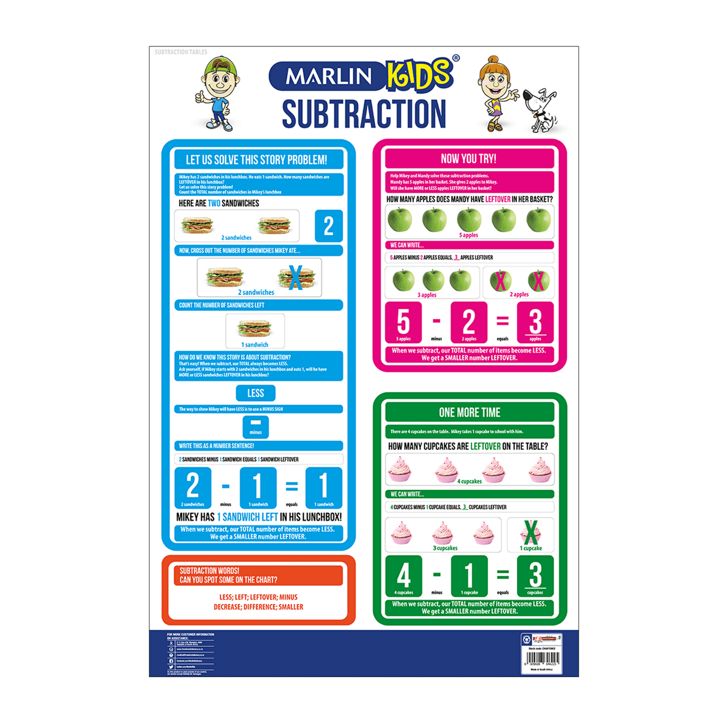 Marlin Kids Chart: Subtraction (CHART0002)