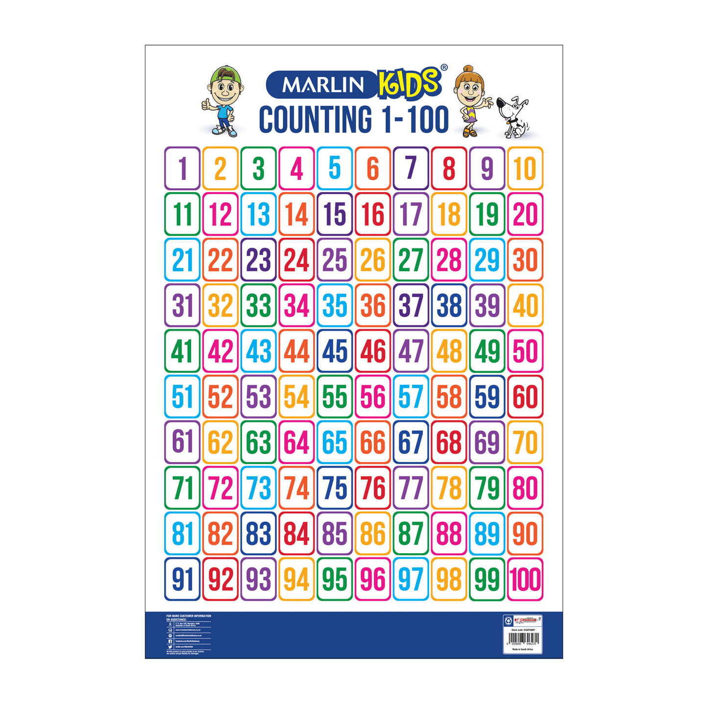 Marlin Kids Chart: Counting 1 to 100 (CHART0007)