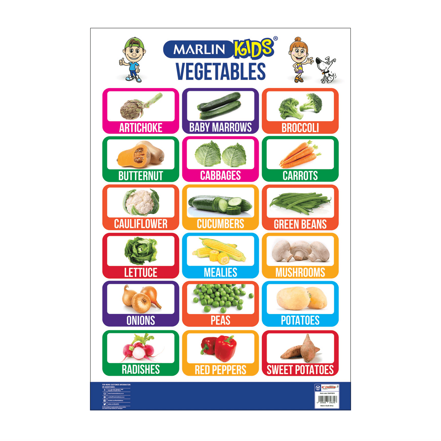 Marlin Kids Chart: Vegetables (CHART0016)