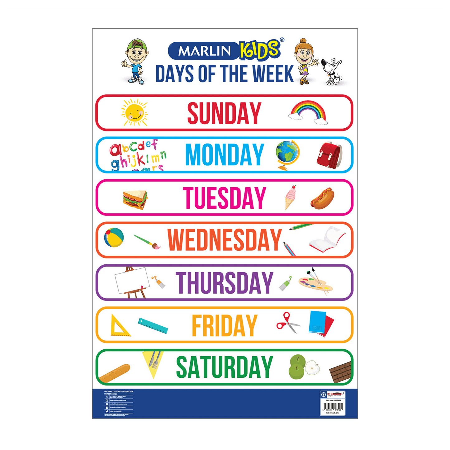 Marlin Kids Chart: Days of the Week (CHART0026)