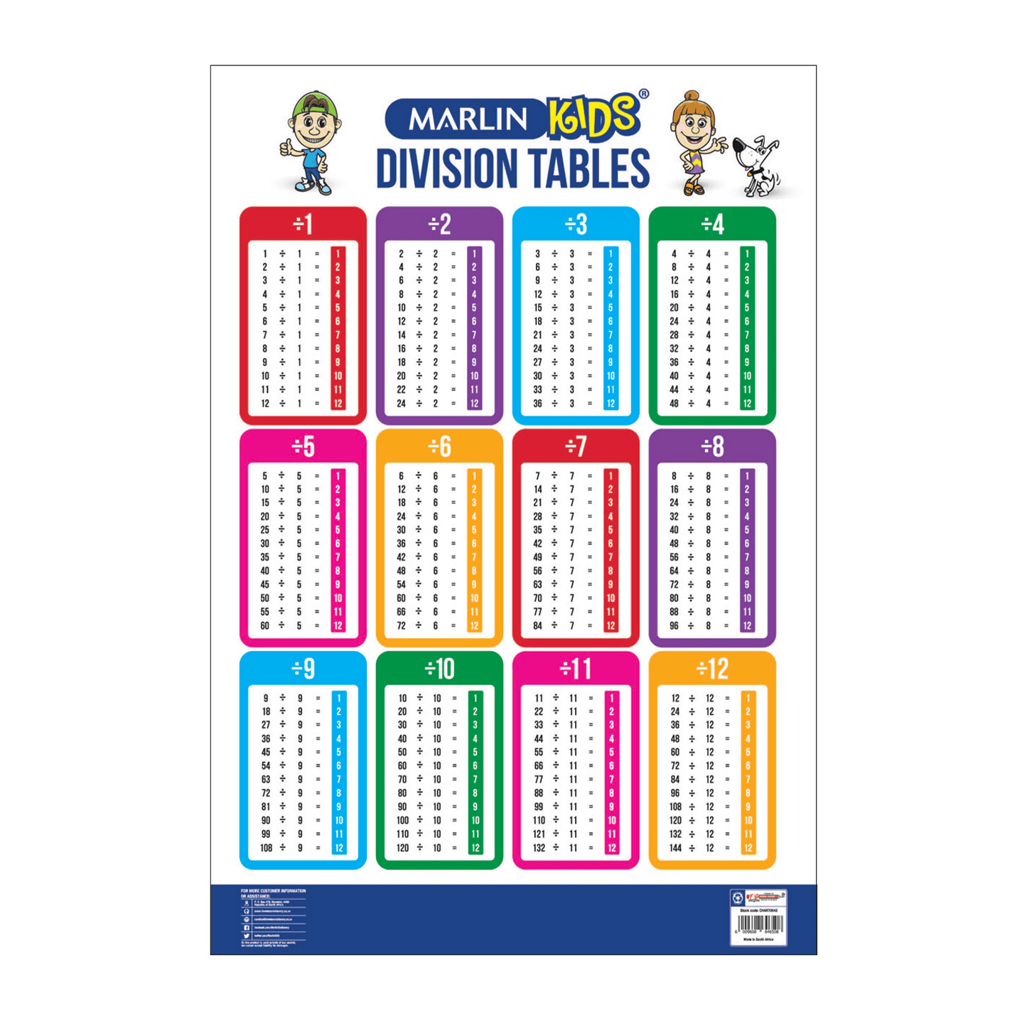 Marlin Kids Chart: Division Tables (CHART0043)