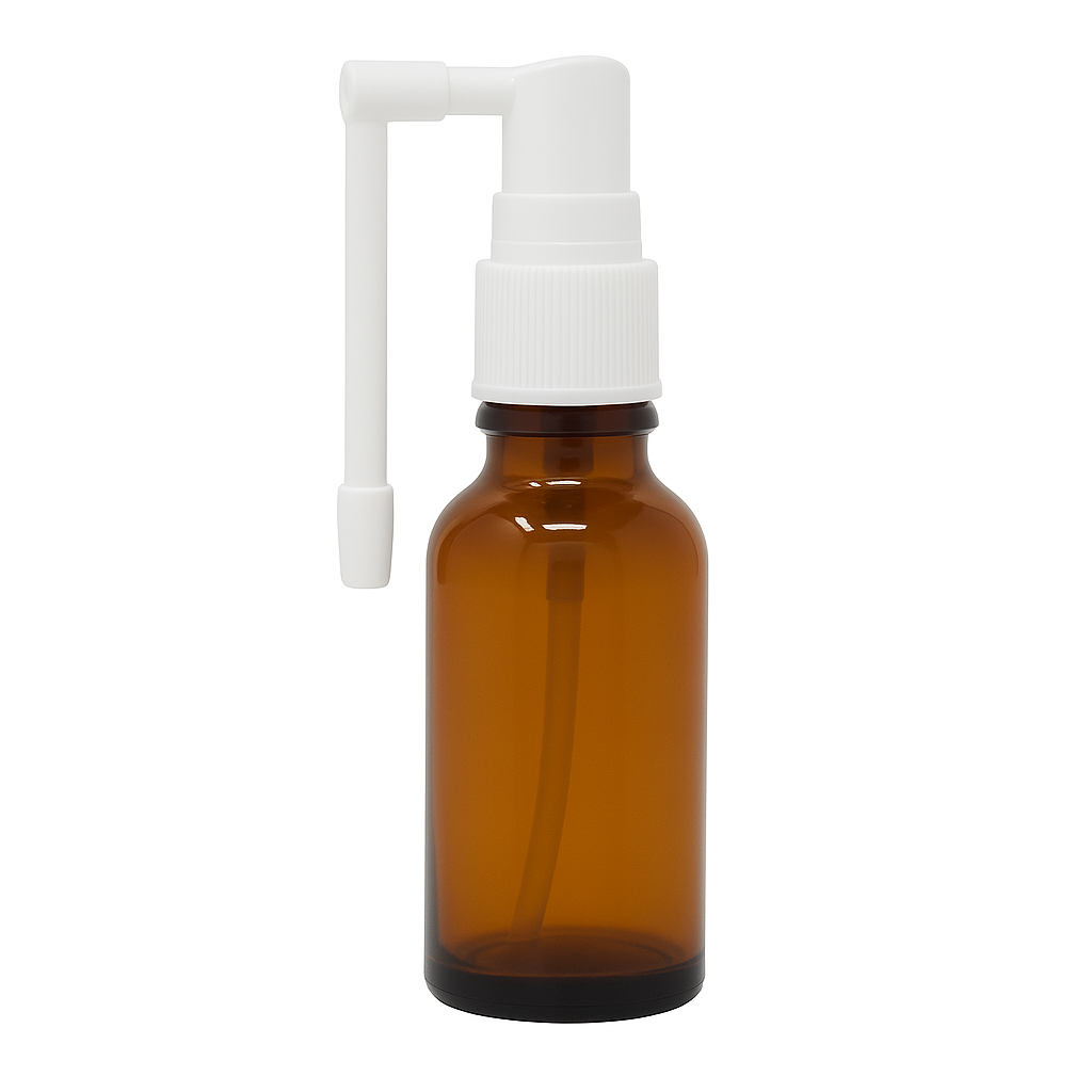 Product image of Amber Glass Aromatherapy Bottle 18mm Neck With Throat Sprayer