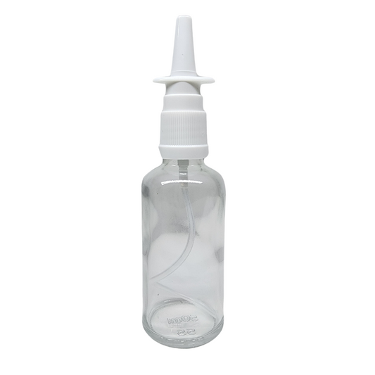 Clear Glass Aromatherapy Bottle 18mm Neck With Nasal Sprayer